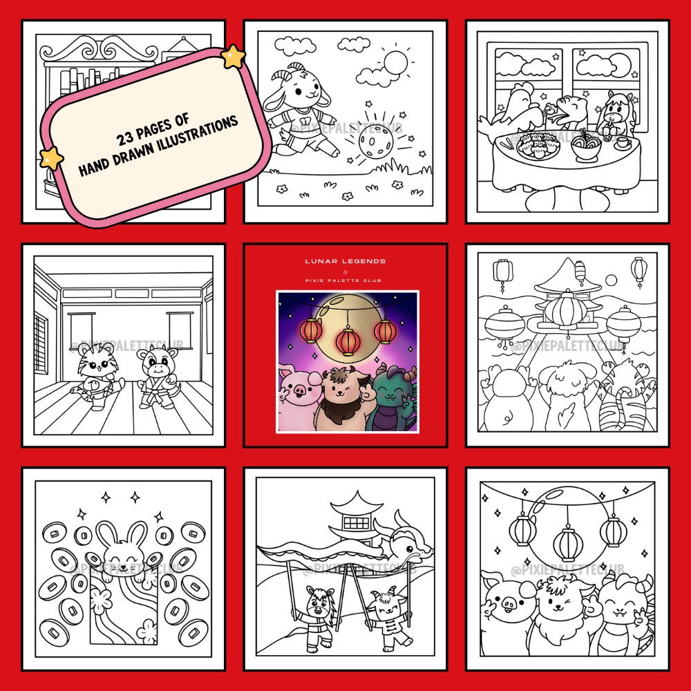 Lunar Legends Free Digital Coloring Book