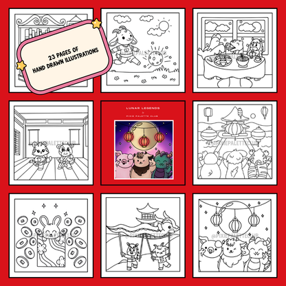 Lunar Legends Free Digital Coloring Book