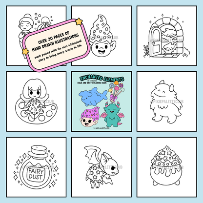 Enchanted Elements of Everwhim Bold and Easy Coloring Book