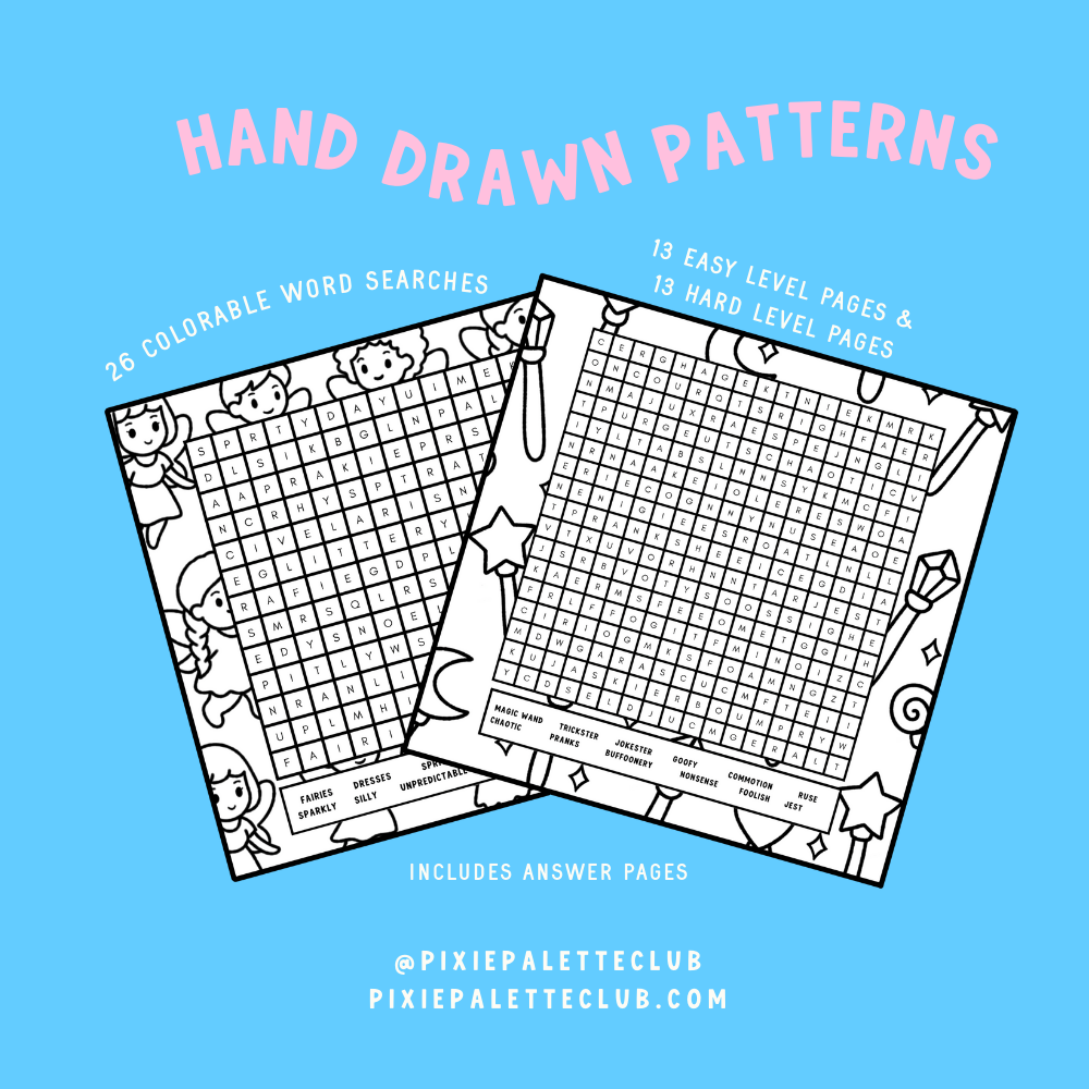 Pixie Puzzles: Bold and Easy Word Search Coloring Book